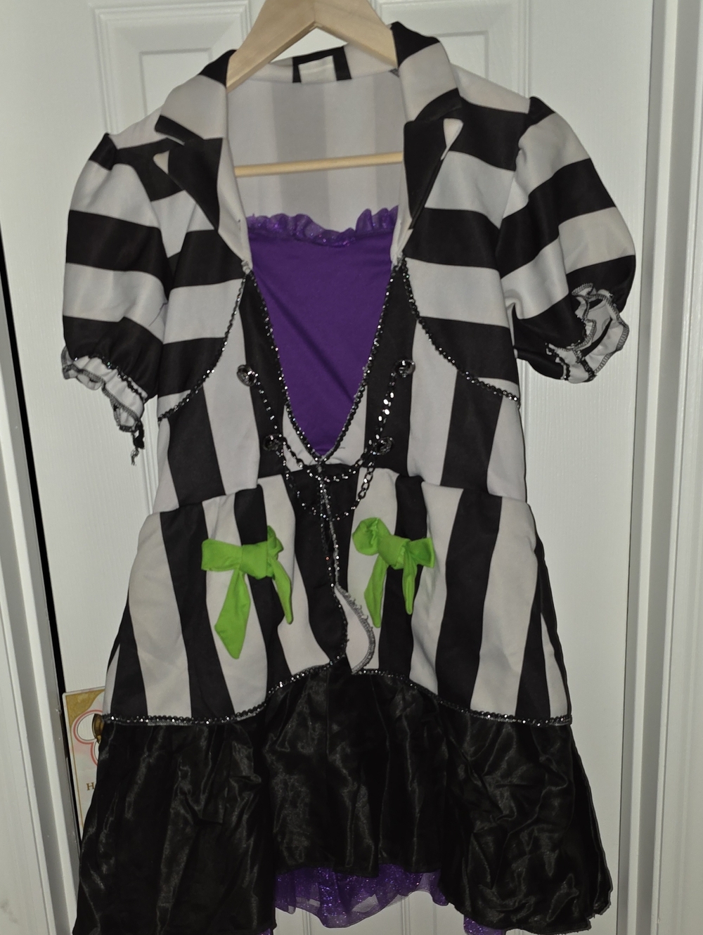 Beetlejuice Black & White Striped Halloween Costume Dress
